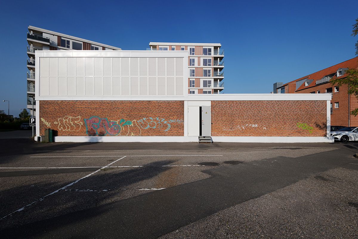 Transformerstation i Horsens vise udefra.